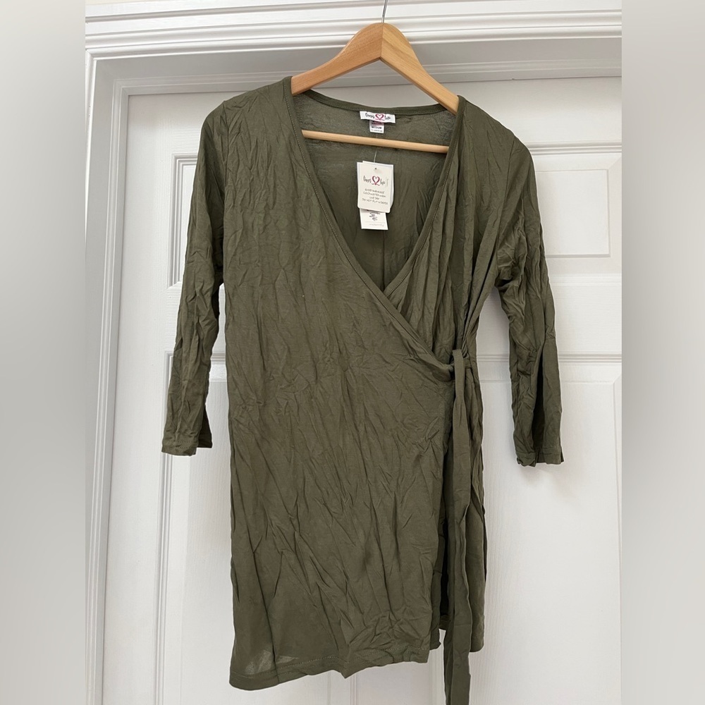 NWT times two maternity wrap long sleeve shirt -  size medium